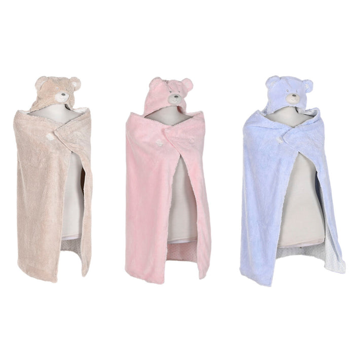 Manta Home ESPRIT Azul Beige Rosa 100 x 75 x 20 cm (3 Unidades)