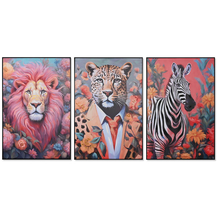 Cuadro Home ESPRIT Animal Moderno 82 x 4 x 122 cm (3 Unidades)