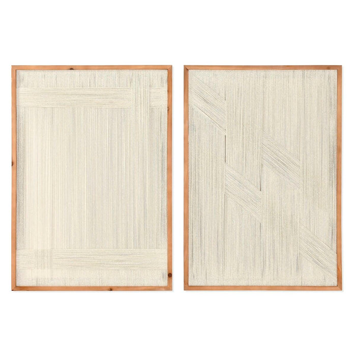 Cuadro Home ESPRIT Blanco Natural Urbano 50 x 2,5 x 70 cm (2 Unidades)