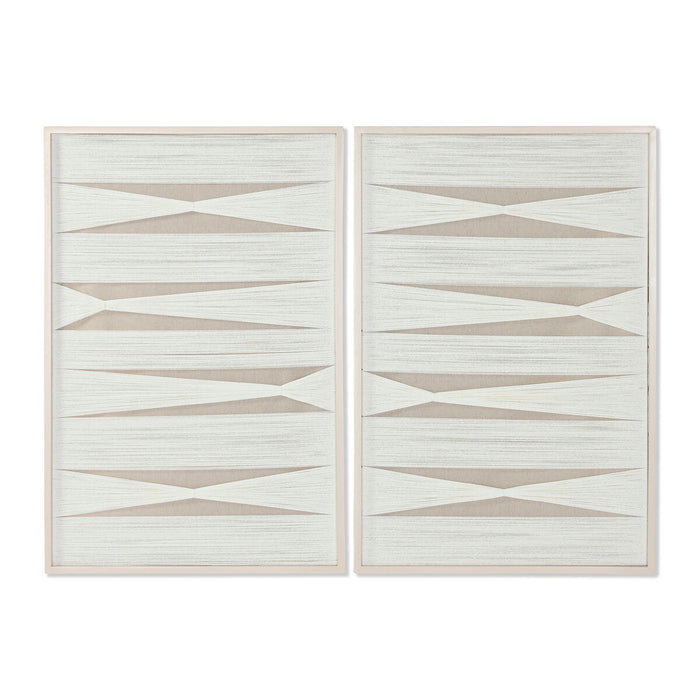 Cuadro Home ESPRIT Blanco Beige Moderno Urbano 60 x 3 x 90 cm (2 Unidades)