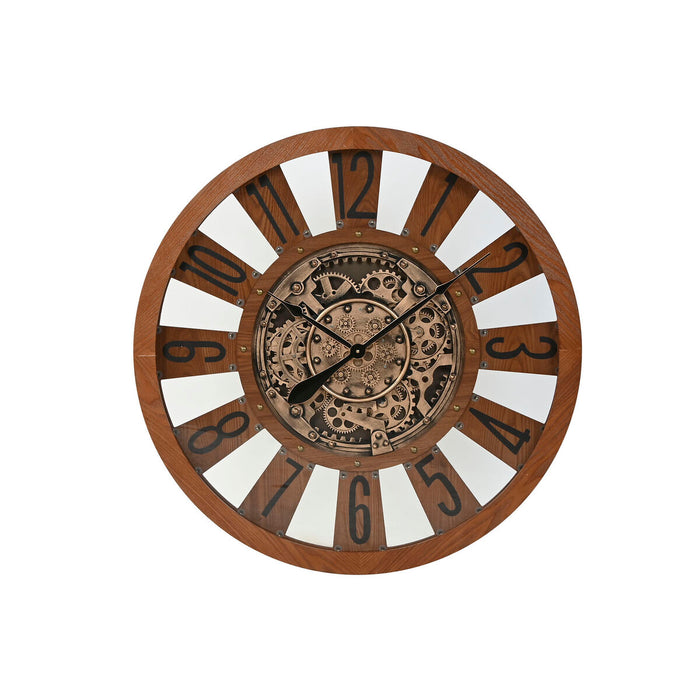 Reloj de Pared Home ESPRIT Natural Madera Metal 80 x 9,5 x 80 cm