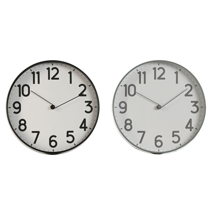 Wall Clock Home ESPRIT Black Grey PVC 30 x 4 x 30 cm (2 Units)