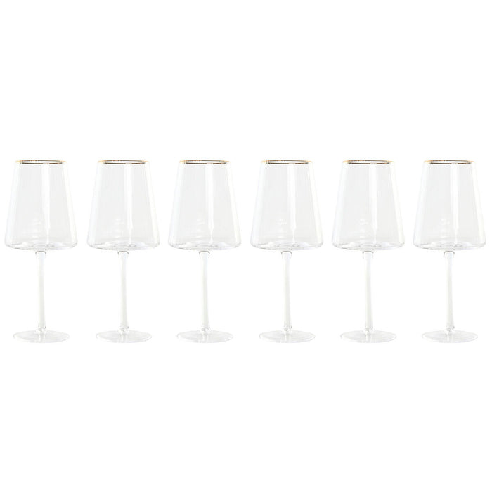 Set of cups Home ESPRIT Transparent Golden Crystal 400 ml (6 Units)