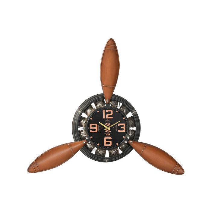 Reloj de Pared Home ESPRIT Marrón Negro Metal Hélices Vintage 118 x 24 x 134 cm