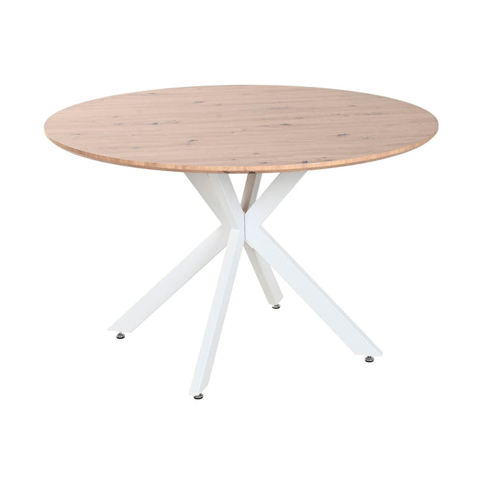 Dining Table Home ESPRIT White Brown Iron MDF Wood 120 x 120 x 75 cm