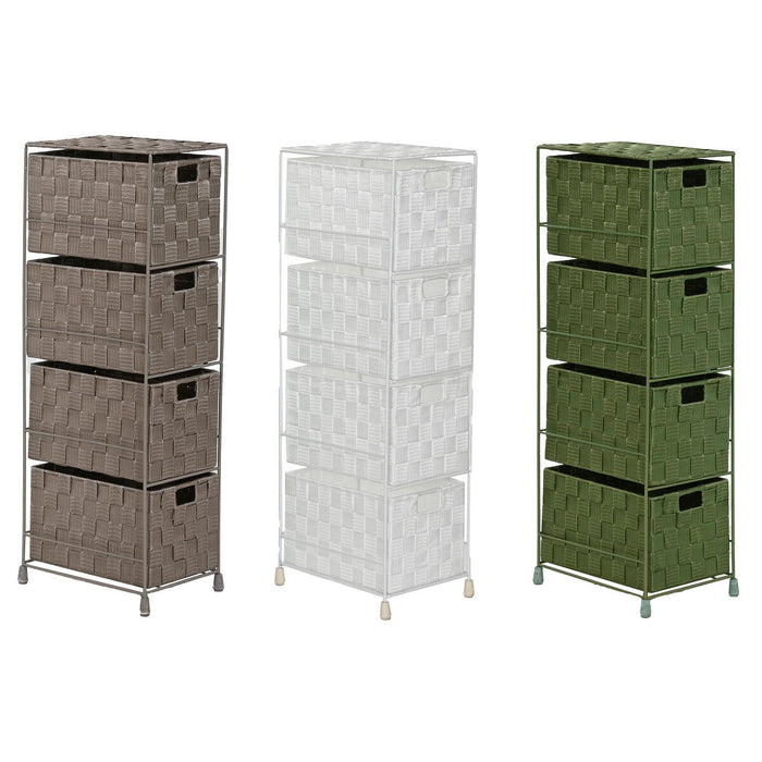 Cajonera Home ESPRIT Verde Gris Crema 24 x 18 x 68 cm (3 Unidades)
