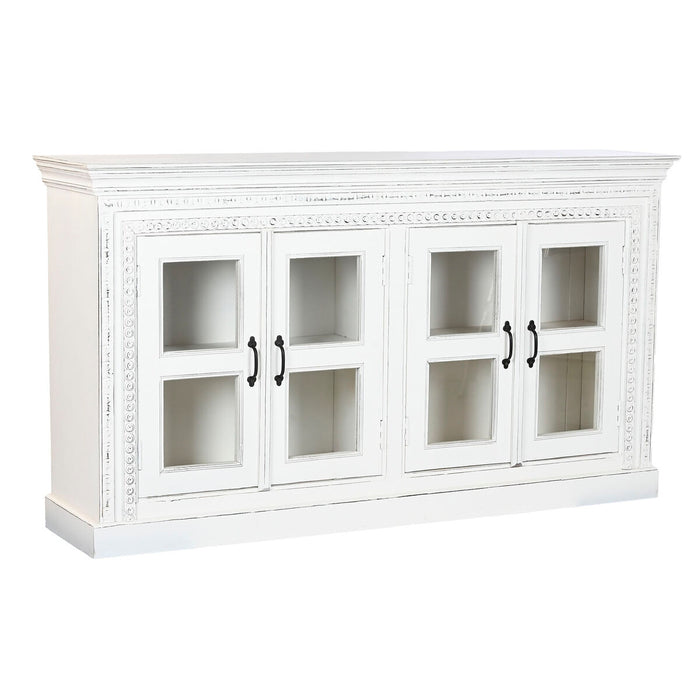 Aparador Home ESPRIT Blanco Cristal Madera de mango 180 x 40 x 100 cm