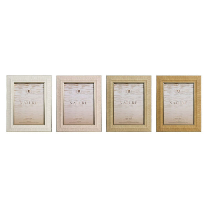 Marco de Fotos Home ESPRIT Marrón Beige Cristal Poliestireno Scandi (4 Unidades)