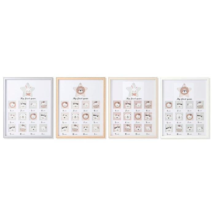 Cadre photo Home ESPRIT Verre Bois MDF 40,5 x 2 x 49,5 cm (4 Unités)