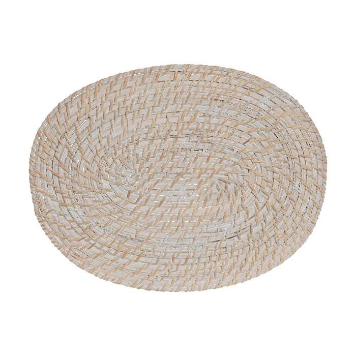 Mantel Individual Home ESPRIT Blanco Natural Bambú Ratán 40 x 30 x 1 cm