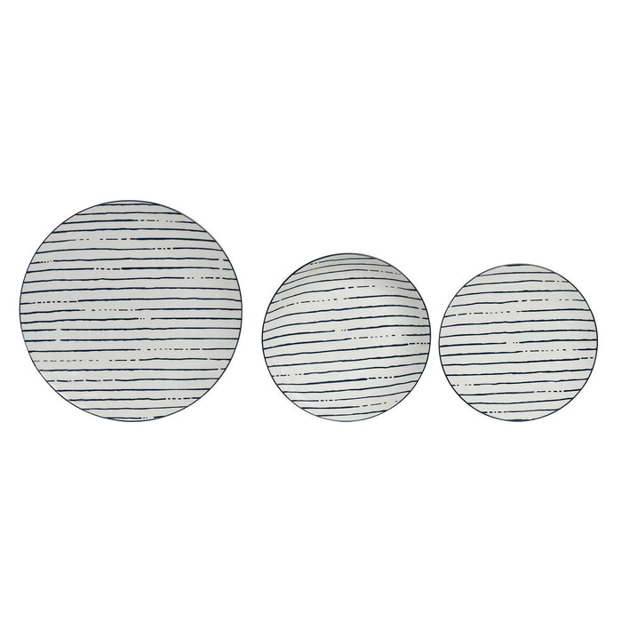 Vajilla Home ESPRIT Azul Porcelana Rayas Mediterráneo 18 Piezas