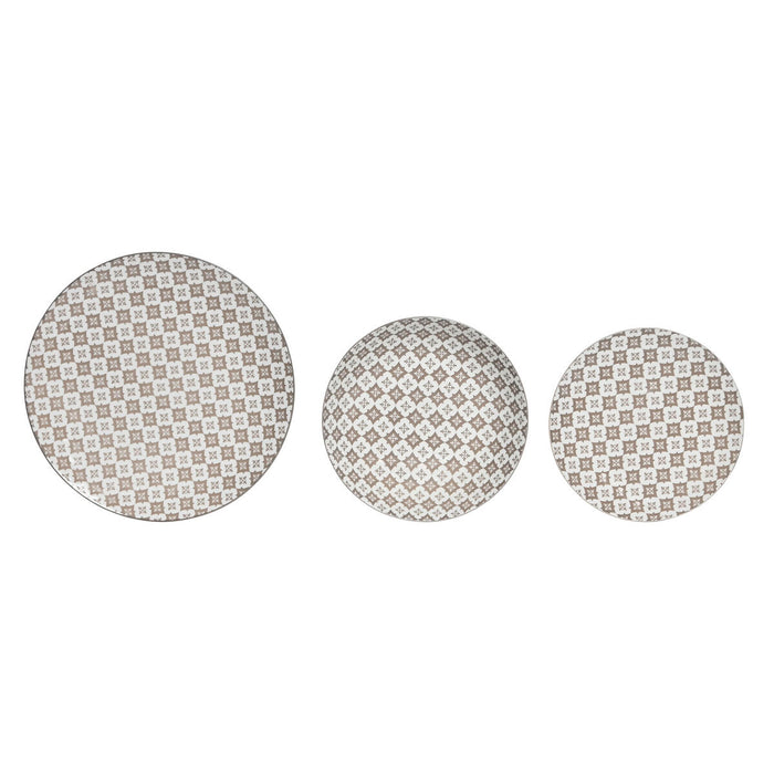 Vajilla Home ESPRIT Beige Porcelana Moderno 18 Piezas