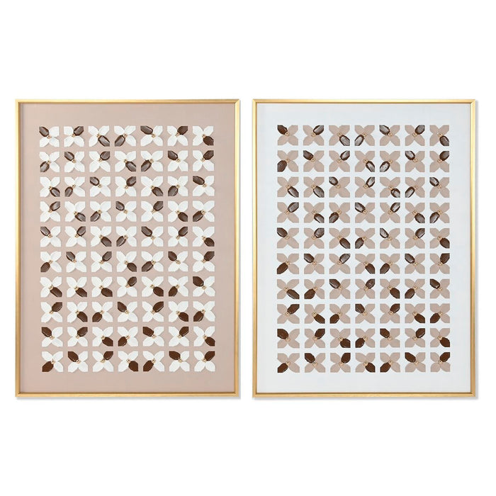 Cuadro Home ESPRIT Blanco Beige Dorado Moderno Urbano 90 x 3,5 x 120 cm (2 Unidades)