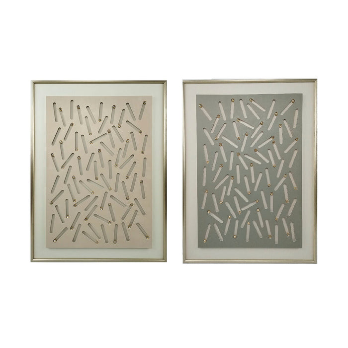 Cuadro Home ESPRIT Verde Beige Dorado Moderno Urbano 90 x 3,5 x 120 cm (2 Unidades)