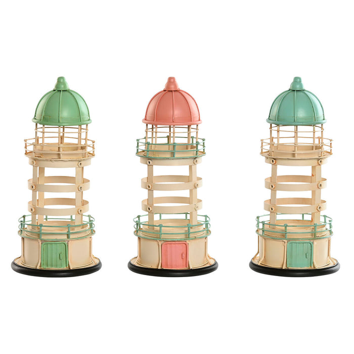 Figura Decorativa Home ESPRIT Azul Verde Rosa 13 x 13 x 27,5 cm (3 Unidades)