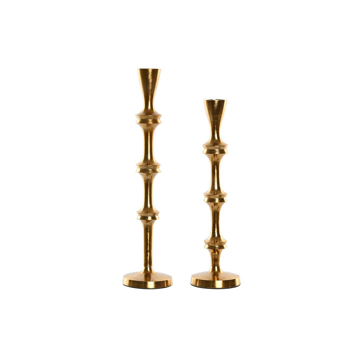 Candelabro Home ESPRIT Dorado Aluminio Moderno 8 x 8 x 36 cm (2 Unidades)