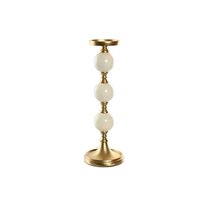 Candelabro Home ESPRIT Blanco Dorado Aluminio Moderno 15 x 15 x 43.5 cm
