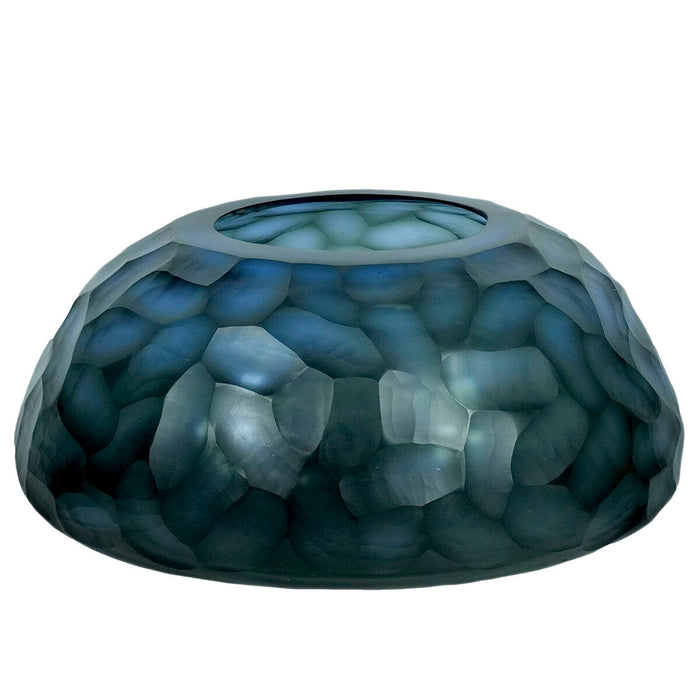 Jarrón Home ESPRIT Azul Cristal Moderno 33 x 33 x 14 cm