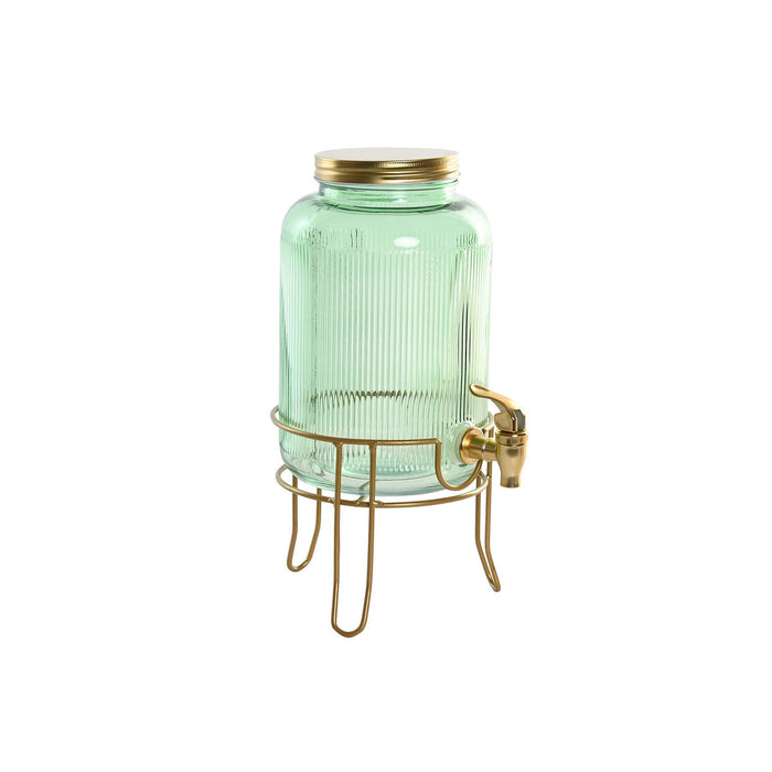 Dispensador de Agua Home ESPRIT Verde Dorado Metal Cristal 4 L 16 x 16 x 24,6 cm
