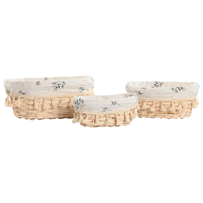 Juego de Cestas Home ESPRIT Natural Mimbre (3 Piezas)