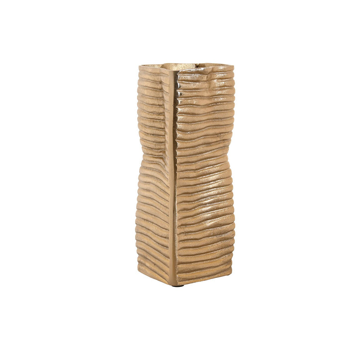 Jarrón Home ESPRIT Dorado Aluminio Abstracto Moderno 17 x 15 x 33 cm