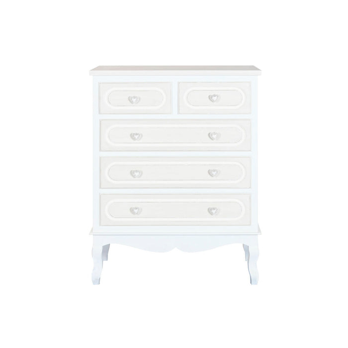 Chest of drawers Home ESPRIT White Beige Romantic 80 x 42 x 105 cm