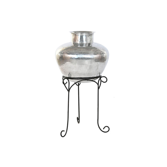 Vase Home ESPRIT Black Silver Aluminium 45 x 45 x 95 cm