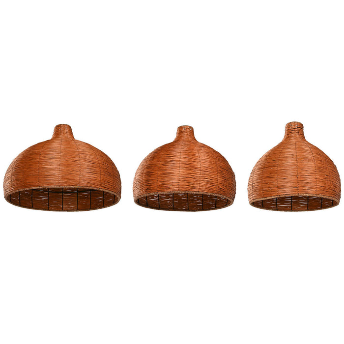 Pantalla de Lámpara Home ESPRIT Marrón oscuro 70 x 70 x 50 cm (3 Piezas)