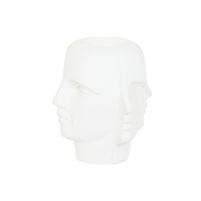 Planter Home ESPRIT White Magnesium Modern Face 49 x 49 x 50 cm