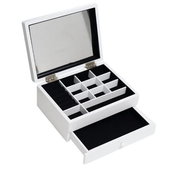 Boîte à bijoux Home ESPRIT Blanc Bois MDF 21 x 17 x 9 cm