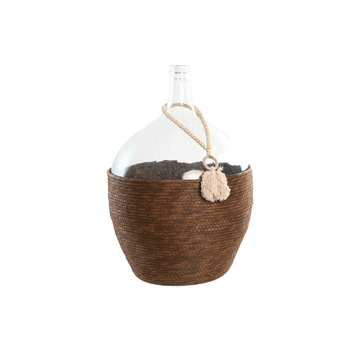 Jarrón Home ESPRIT Transparente Marrón oscuro Cristal Colonial 37 x 37 x 55 cm