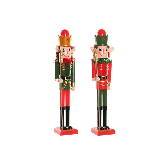 Adorno Navideño Home ESPRIT Multicolor Cascanueces Elfo 11 x 10 x 54 cm (2 Unidades)