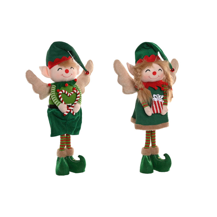 Décorations de Noël Home ESPRIT Rouge Vert Elfe 31 X 13 X 53 CM (2 Unités)
