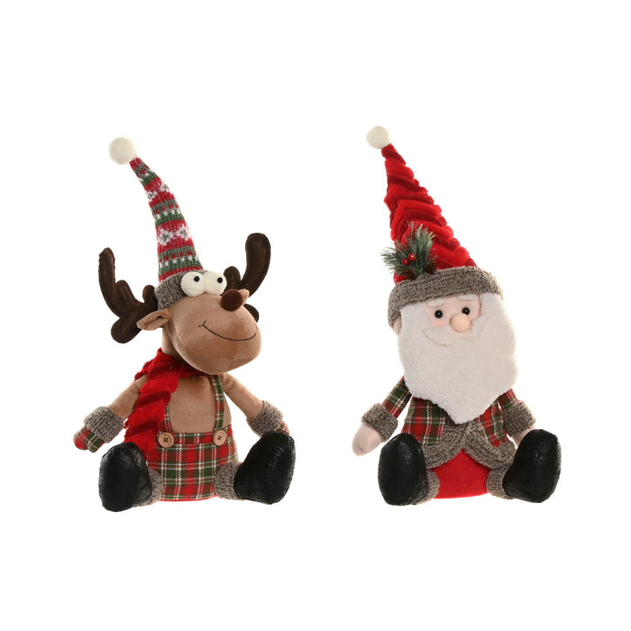 Adorno Navideño Home ESPRIT Rojo Verde 23 X 16 X 51 CM (2 Unidades)