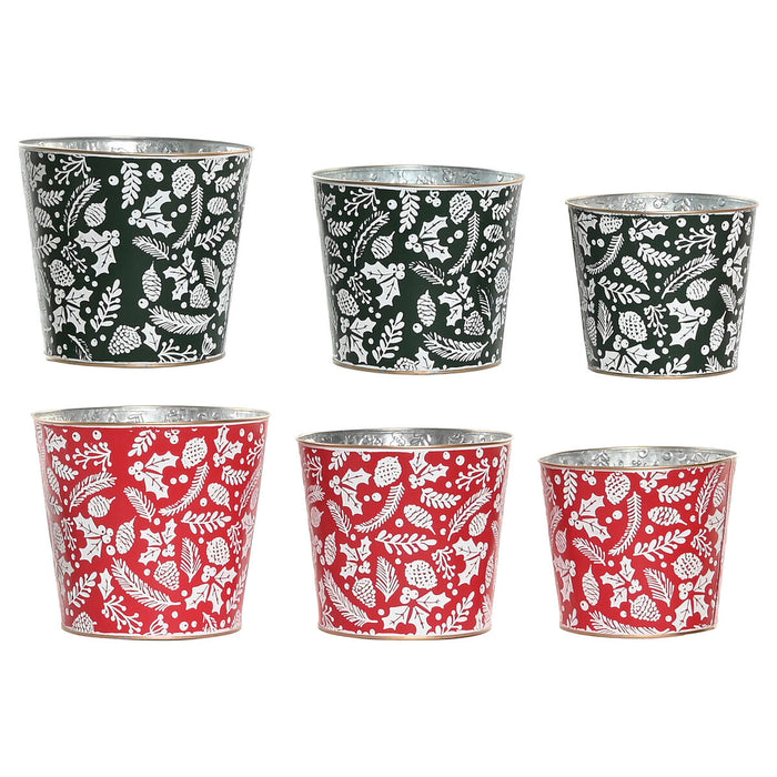 Ensemble Décorations de Noël Home ESPRIT Rouge Vert Noël 21 x 21 x 19 cm (2 Unités)