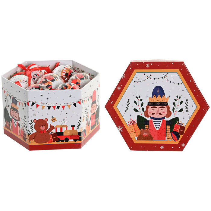 Bolas de Navidad Home ESPRIT Blanco Rojo PVC Oso Cascanueces (14 Piezas)