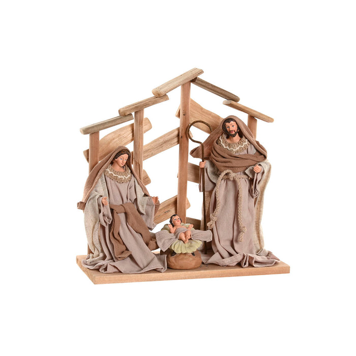 Belén de Navidad Home ESPRIT Marrón Beige Madera MDF 30 x 15 x 30 cm