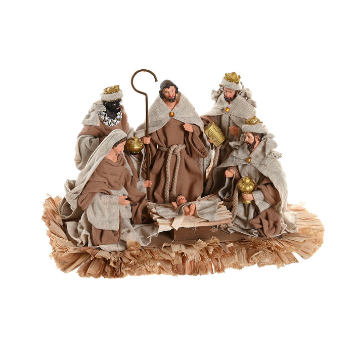 Christmas nativity set Home ESPRIT Brown Beige Resin 40 X 24 X 23,5 CM