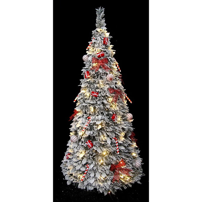 Sapin de Noël Home ESPRIT Blanc Rouge PVC Enneigé