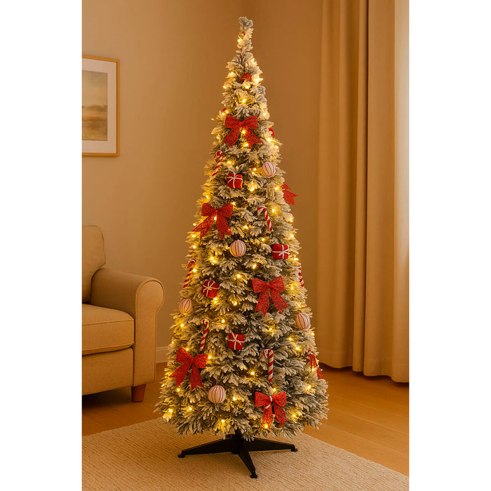 Árbol de Navidad Home ESPRIT Blanco Rojo PVC Nevado