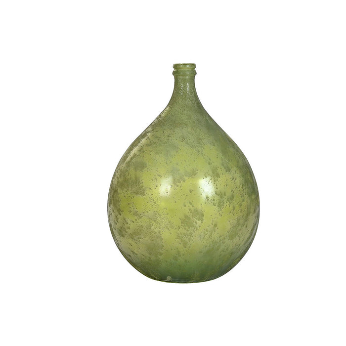 Jarrón Home ESPRIT Verde Cristal reciclado Acabado envejecido 40 x 40 x 56 cm