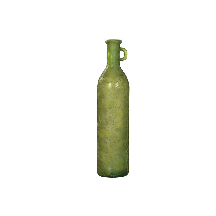 Jarrón Home ESPRIT Verde Cristal reciclado Acabado envejecido 18 x 18 x 75 cm