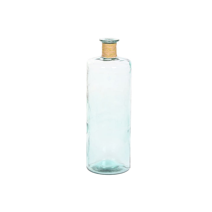 Jarrón Home ESPRIT Transparente Junco Cristal reciclado Natural 25 x 25 x 75 cm