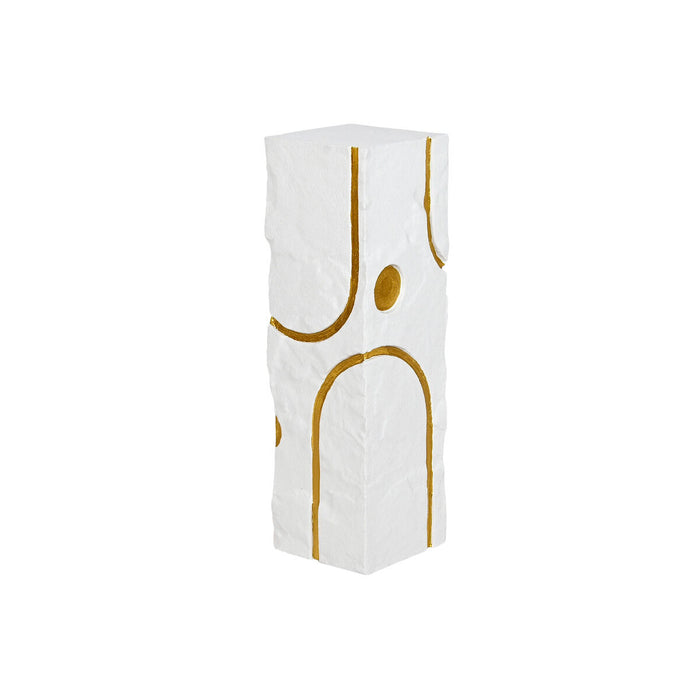 Pedestal Home ESPRIT Blanco Dorado Moderno 25 x 25 x 80 cm