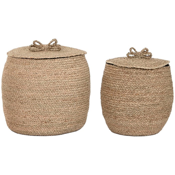 Basket set Home ESPRIT Natural Seagrass (2 Pieces)