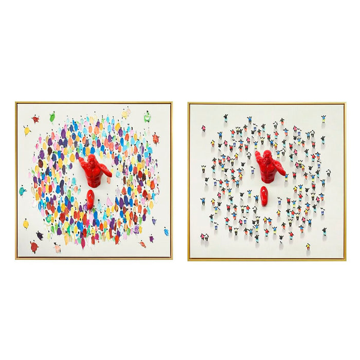 Canvas Home ESPRIT Resin polystyrene Canvas 80 x 3,5 x 80 cm