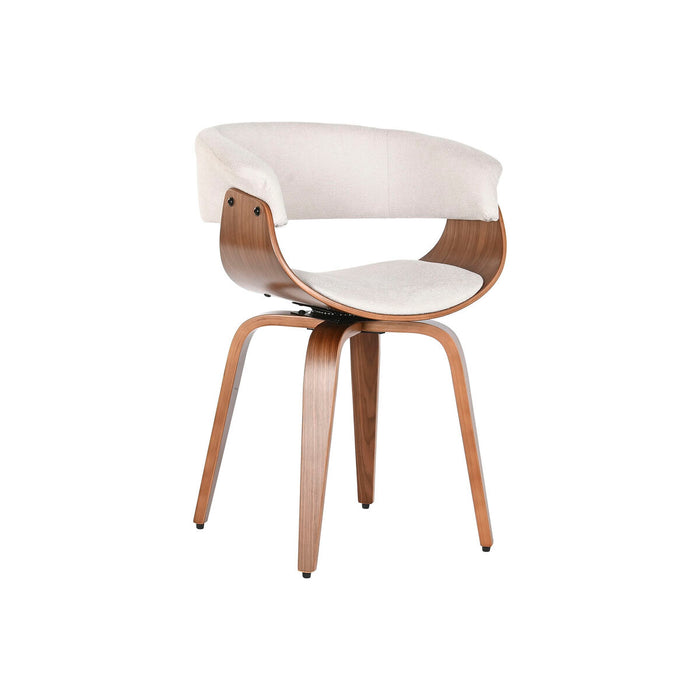 Dining Chair Home ESPRIT Brown Beige Polyester Walnut Polyurethane 61 x 46 x 78 cm