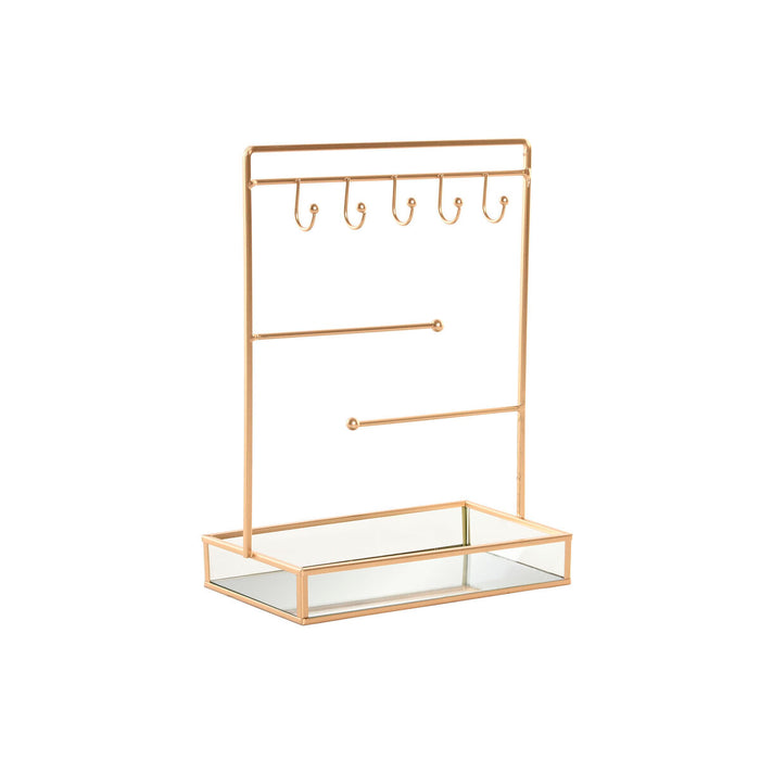 Jewelry box Home ESPRIT Golden Metal Mirror 21 x 10 x 32 cm