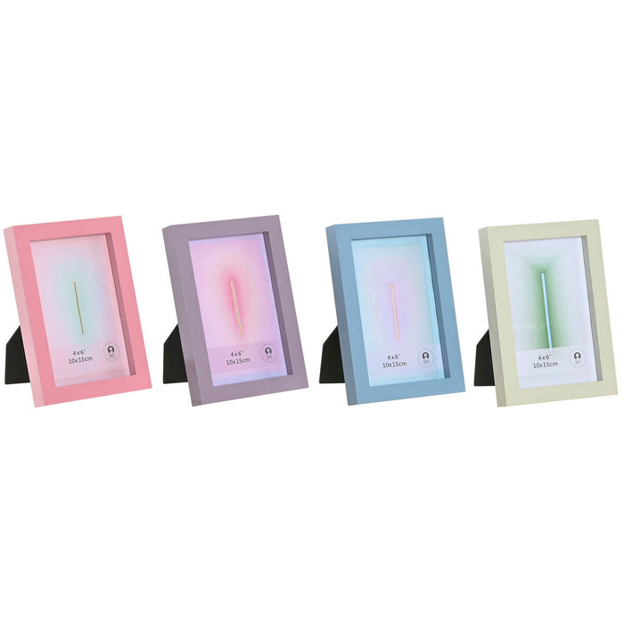 Cadre photo Home ESPRIT Bleu Vert Verre Bois MDF Urbaine (4 Unités)
