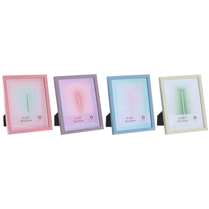 Cadre photo Home ESPRIT Bleu Vert Verre Bois MDF Urbaine (4 Unités)